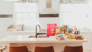aldi products in kitchen