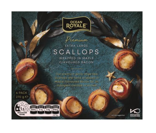 Scallops Wrapped Maple Flavoured Bacon